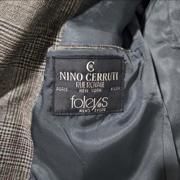 Nino Cerruti Rue Royale Men’s Blazer Sport Coat 44R Gray Glen Plaid Wool - Picture 3 of 11